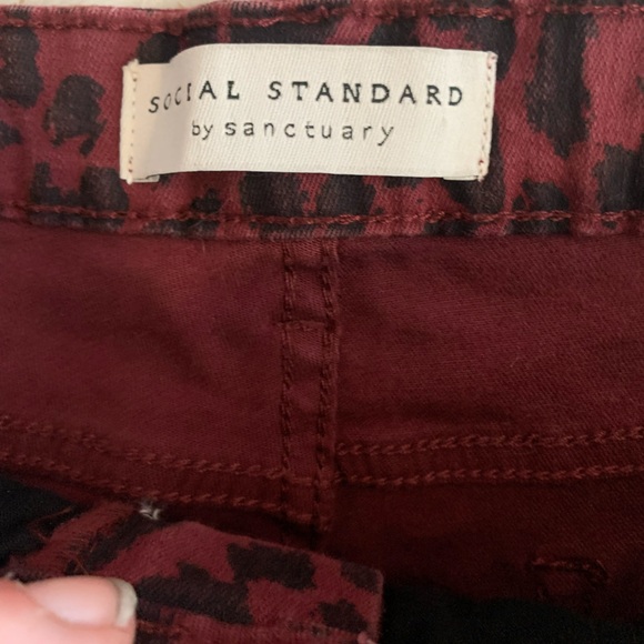 Red Leopard Print Skinny Ankle Jeans { Sanctuary } - Picture 7 of 11